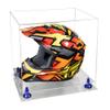 Better Display Cases Acrylic Motorcycle Motocross or Nascar Racing Helmet Display Clear Case, Dark Blue Risers and Clear Base - 16" x 13" x 14" (A024/V61) view 1