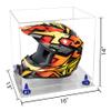 Better Display Cases Acrylic Motorcycle Motocross or Nascar Racing Helmet Display Clear Case, Dark Blue Risers and Clear Base - 16" x 13" x 14" (A024/V61) view 2