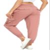 MISS MOLY Women's Cargo Pants Lightweight Hiking Quick Dry Joggers Casual Outdoor Elastic Waist Button Pockets Pink L view 1