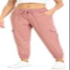 MISS MOLY Women's Cargo Pants Lightweight Hiking Quick Dry Joggers Casual Outdoor Elastic Waist Button Pockets Pink L view 4