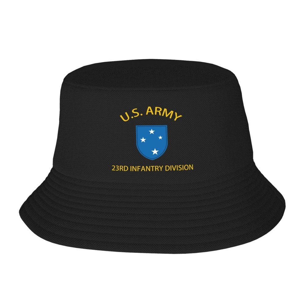 Us 23rd Infantry Division Veteran Stay Cool and Stylish with Our Trendy Bucket Hats - Perfect for Summer Fun and Outdoor Adventures Black