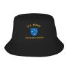 Us 23rd Infantry Division Veteran Stay Cool and Stylish with Our Trendy Bucket Hats - Perfect for Summer Fun and Outdoor Adventures Black view 1