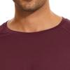 Men's Ice Silk Long Sleeve Shirts Quick Drying Breathable Undershirt Round Neck Sun Protection T-Shirt (Wine Red2,Medium) view 2