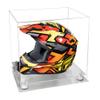 Better Display Cases Acrylic Motorcycle Motocross or Nascar Racing Helmet Display Clear Case, White Risers and Clear Base - 16" x 13" x 14" (A024/V61) view 1