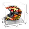 Better Display Cases Acrylic Motorcycle Motocross or Nascar Racing Helmet Display Clear Case, White Risers and Clear Base - 16" x 13" x 14" (A024/V61) view 2