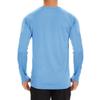Men's Ice Silk Long Sleeve Shirts Quick Drying Breathable Undershirt Round Neck Sun Protection T-Shirt (Light Blue1,Large) view 2