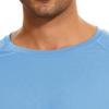 Men's Ice Silk Long Sleeve Shirts Quick Drying Breathable Undershirt Round Neck Sun Protection T-Shirt (Light Blue1,Large) view 3