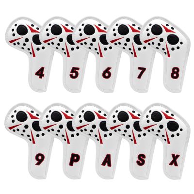 BAIRBRE 10pcs Golf Iron Covers Field Hockey Mask Golf Club Covers Golf Irons Head Cover Leather Iron Headcover for Scotty Cameron Taylormade Titleist Odyssey