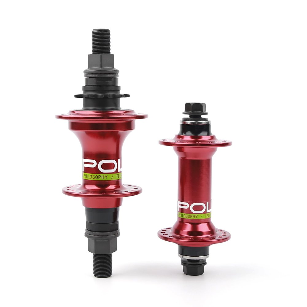 POLSO BMX Bicycle 36H Fixed Flower Drum Quick disassembly Alloy Material (Red 1 Pair)