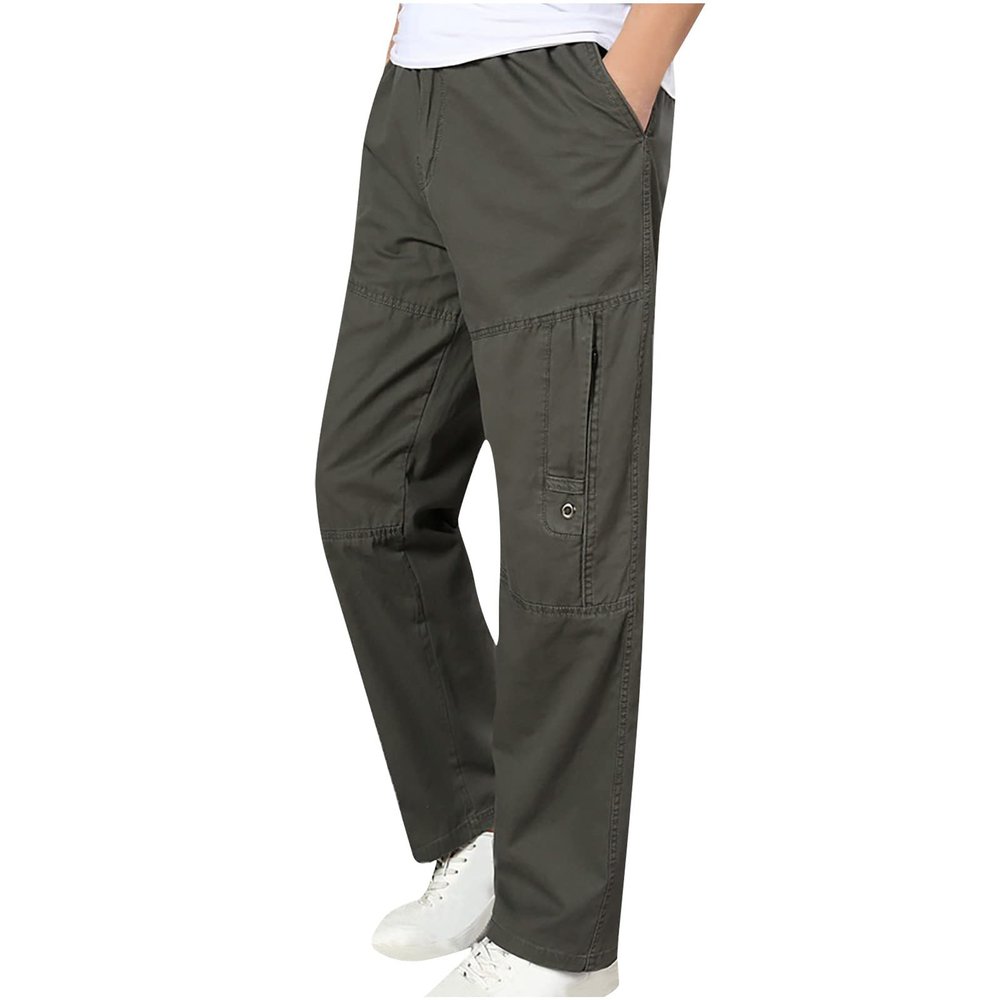 2023 Cargo Pants for Men Cargo Pants for Men Relaxed Fit Straight Sweatpants Casual Joggers Athletic Pants with Pockets Cycling Climbing Mens Joggers Sweatpants for Men Army Green 4X