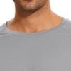 Men's Ice Silk Long Sleeve Shirts Quick Drying Breathable Undershirt Round Neck Sun Protection T-Shirt (Grey,Large) view 2
