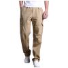 2023 Cargo Pants for Men Mens Cargo Pants with Pockets Loose Fit Cotton Straight Sweatpants Outdoor Sport Jogger Casual Athletic Trousers Mens Pants Casual Sweatpants for Men Khaki 5X view 1