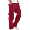 2023 Cargo Pants for Men Men Cargo Pants With Pockets Joggers Casual Drawstring Straight Sweatpants Running Loose Joggers Athletic Trouser Tactical Pants for Men Stretch Sweatpants for Men Wine M view 2