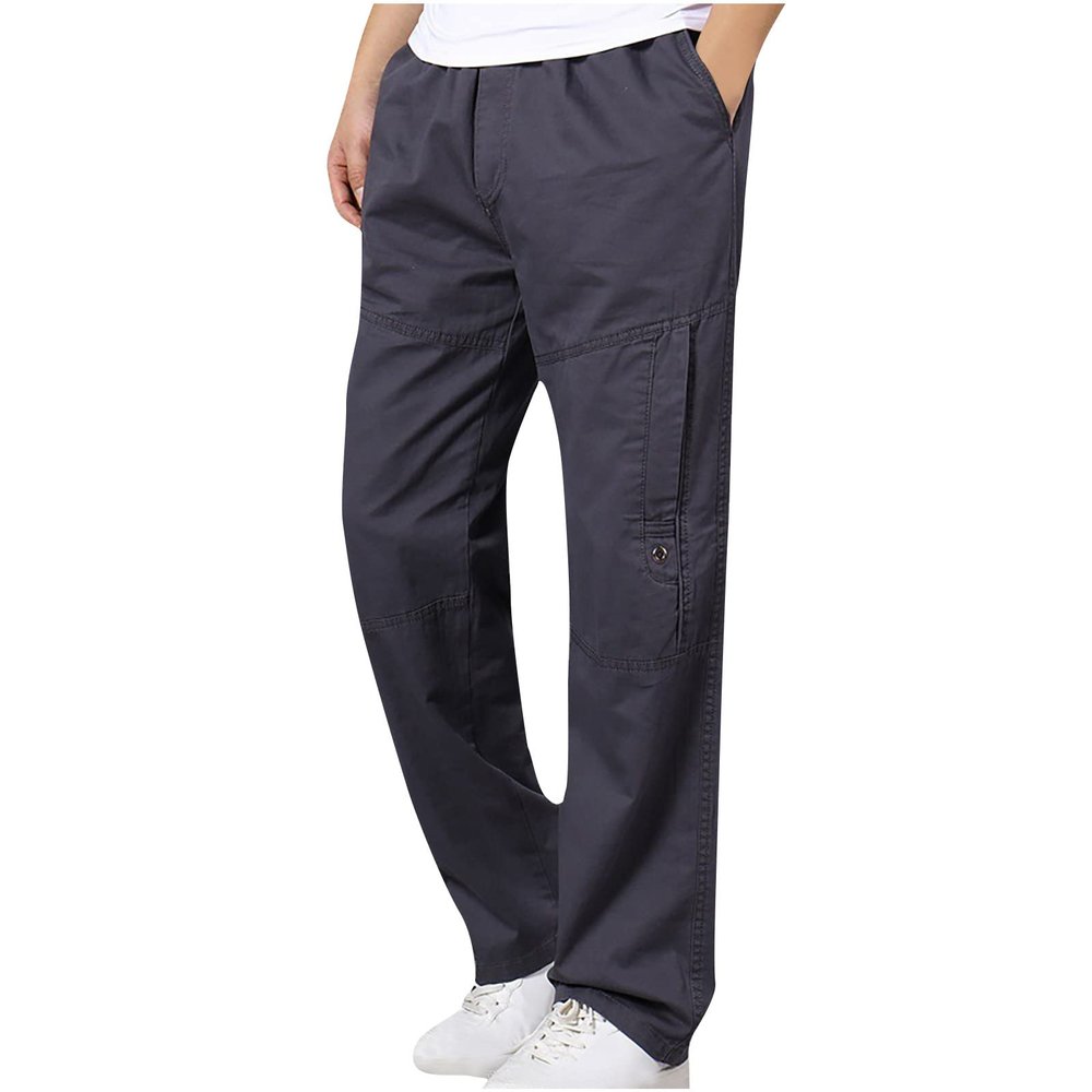 2023 Cargo Pants for Men Cargo Pants for Men Relaxed Fit Straight Sweatpants Casual Joggers Athletic Pants with Pockets Cycling Climbing Work Pants Sweatpants for Men Dark Gray 5X