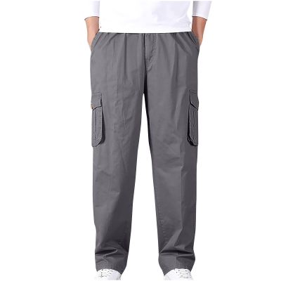 2023 Cargo Pants for Men Cargo Pants for Men Big and Tall Lounge Joggers Athletic Trousers Casual Loose Straight Sweatpants Multi Pockets Men's Pants Sweatpants for Men Dark Gray 4X