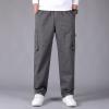 2023 Cargo Pants for Men Cargo Pants for Men Big and Tall Lounge Joggers Athletic Trousers Casual Loose Straight Sweatpants Multi Pockets Men's Pants Sweatpants for Men Dark Gray 4X view 2