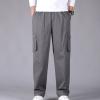 2023 Cargo Pants for Men Cargo Pants for Men Big and Tall Lounge Joggers Athletic Trousers Casual Loose Straight Sweatpants Multi Pockets Men's Pants Sweatpants for Men Dark Gray 4X view 4