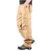 2023 Cargo Pants for Men Cargo Pants for Men Relaxed Fit Big and Tall Multi Pockets Straight Athletic Sweatpants Causal Baggy Joggers 2023 Mens Hiking Pants Sweatpants for Men Khaki 4X view 2