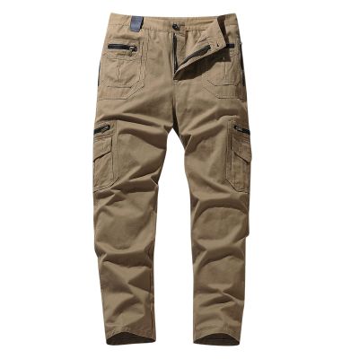2023 Cargo Pants for Men Cargo Pants for Men Slim Fit Stretch Casual Multi-Pocket Straight Sweatpants Loose Joggers Athletic Pants Outdoor Golf Pants Men Sweatpants for Men Khaki 4X