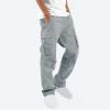 2023 Cargo Pants for Men Mens Cargo Pants Classic Fit Cotton Drawstring Casual Joggers Athletic Trousers Elastic Waist Straight Sweatpants Mens Work Pants Sweatpants for Men Gray M view 2