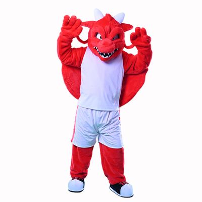 Red Giant Dragon Mascot Costume Animal Cartoon Adults