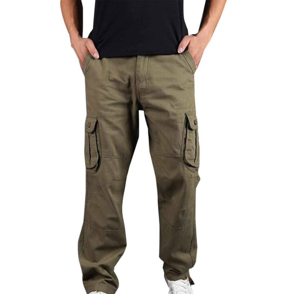 2023 Cargo Pants for Men Mens Cargo Pants Relaxed Fit Cotton Outdoor Jogger Athletic Pants Loose Trousers Causal Straight Sweatpants 2023 Hiking Pants for Men Sweatpants for Men Yellow 4X