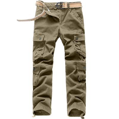 2023 Cargo Pants for Men Mens Cargo Pants Big and Tall Relaxed Fit Cotton Multi Pockets Jogger Sport Trousers Causal Straight Sweatpants White Cargo Pants Sweatpants for Men Khaki 4X