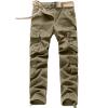 2023 Cargo Pants for Men Mens Cargo Pants Big and Tall Relaxed Fit Cotton Multi Pockets Jogger Sport Trousers Causal Straight Sweatpants White Cargo Pants Sweatpants for Men Khaki 4X view 1