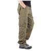 2023 Cargo Pants for Men Mens Cargo Pants Big and Tall Relaxed Fit Cotton Multi Pockets Jogger Sport Trousers Causal Straight Sweatpants White Cargo Pants Sweatpants for Men Khaki 4X view 2