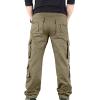 2023 Cargo Pants for Men Mens Cargo Pants Big and Tall Relaxed Fit Cotton Multi Pockets Jogger Sport Trousers Causal Straight Sweatpants White Cargo Pants Sweatpants for Men Khaki 4X view 3