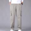 2023 Cargo Pants for Men Cargo Pants for Men Big and Tall Lounge Joggers Athletic Trousers Casual Loose Straight Sweatpants Multi Pockets Hiking Pants for Men Sweatpants for Men Gray 4X view 2