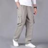 2023 Cargo Pants for Men Cargo Pants for Men Big and Tall Lounge Joggers Athletic Trousers Casual Loose Straight Sweatpants Multi Pockets Hiking Pants for Men Sweatpants for Men Gray 4X view 3