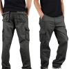 2023 Cargo Pants for Men Mens Cargo Pants Relaxed Fit Cotton Outdoor Jogger Athletic Pants Loose Trousers Causal Straight Sweatpants 2023 Camo Cargo Pants Sweatpants for Men Army Green 4X view 2