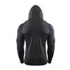 Men's Slim Fit Long Sleeve Sweatshirt Casual Compression Shirt Hoodie Outdoor Fitness Top Wear (Dark Grey2,Large) view 2