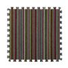 10 Pcs Plaid Interlocking Foam Mats Cotton Linen Foam Floor Mats Bohemian Style Interlocking Carpet Tiles for Home Gym, Floor Protection, Yoga, Fitness, Playroom, Exercise (Striped Green) view 1