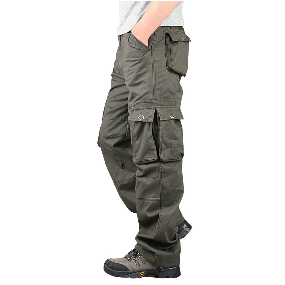 2023 Cargo Pants for Men Cargo Pants for Men Relaxed Fit Lightweight Cotton Casual Joggers Athletic Trousers Hiking Straight Sweatpants Festival Outfit Sweatpants for Men Army Green M