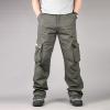 2023 Cargo Pants for Men Cargo Pants for Men Relaxed Fit Lightweight Cotton Casual Joggers Athletic Trousers Hiking Straight Sweatpants Festival Outfit Sweatpants for Men Army Green M view 2