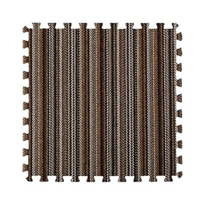 10 Pcs Plaid Interlocking Foam Mats Cotton Linen Foam Floor Mats Bohemian Style Interlocking Carpet Tiles for Home Gym, Floor Protection, Yoga, Fitness, Playroom, Exercise (Striped Brown)
