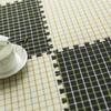 10 Pcs Plaid Interlocking Foam Mats Cotton Linen Foam Floor Mats Bohemian Style Interlocking Carpet Tiles for Home Gym, Floor Protection, Yoga, Fitness, Playroom, Exercise (Striped Brown) view 2
