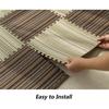 10 Pcs Plaid Interlocking Foam Mats Cotton Linen Foam Floor Mats Bohemian Style Interlocking Carpet Tiles for Home Gym, Floor Protection, Yoga, Fitness, Playroom, Exercise (Striped Brown) view 4