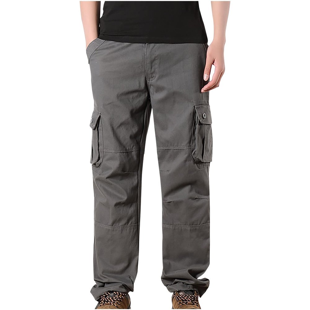 2023 Cargo Pants for Men Cargo Pants for Men Relaxed Fit Big and Tall Multi Pockets Straight Athletic Sweatpants Causal Baggy Joggers 2023 Black Sweatpants Sweatpants for Men Gray 4X