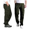 2023 Cargo Pants for Men Mens Cargo Pants With Pockets Loose Fit Cotton Straight Sweatpants Outdoor Sport Jogger Casual Athletic Trousers White Pants for Men Sweatpants for Men Army Green M view 2