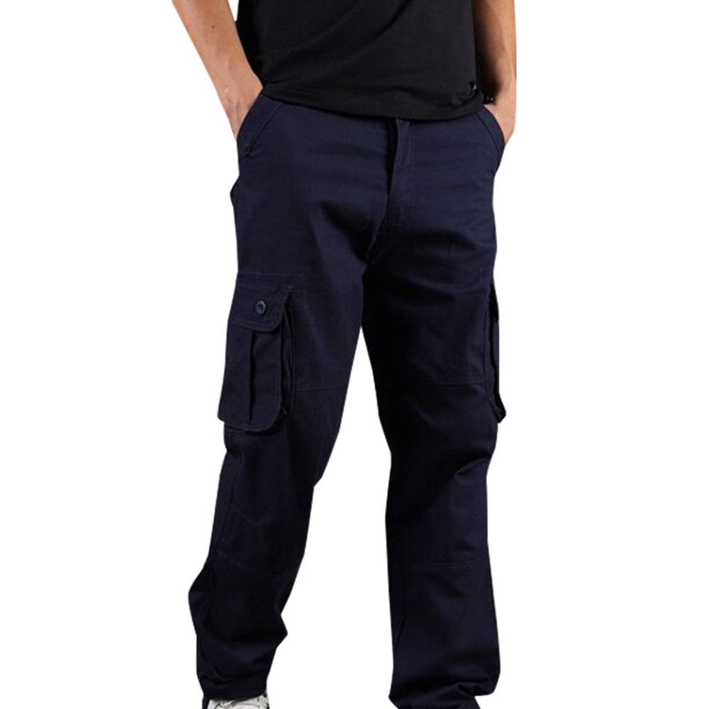 2023 Cargo Pants for Men Mens Cargo Pants Relaxed Fit Cotton Outdoor Jogger Athletic Pants Loose Trousers Causal Straight Sweatpants 2023 Summer Outfits Sweatpants for Men Blue 4X