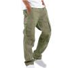 2023 Cargo Pants for Men Cargo Pants for Men Work Stretch Drawstring Joggers Athletic Sweatpants Casual Multi Pockets Utility Trousers Mens Work Pants Sweatpants for Men Army Green 5X view 1