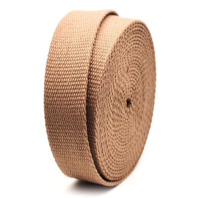 CRAFTMEMORE 1.5 Inches Heavy Cotton Webbing - Plain Weave Straps for Arts and Crafts, Luxury Bag Strap High Density Webbing (50 Yards, Umber)