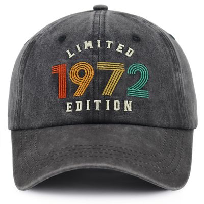 54 Birthday Decorations for Women Men, Limited 1972 Edition Hats, Fathers Day Retirement Gifts for Dad Mom Grandma Grandpa, 54 Years Old Baseball Cap