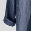 Men's Linen Cotton Long Sleeve Blouse Buttonless Solid Color Shirts Summer Fast Drying Top T-Shirt (Blue,X-Large) view 4