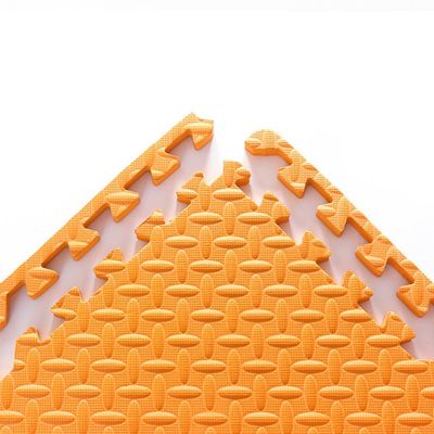 9 Tiles Interlocking Foam Mats 0.31in Thickness Foam Floor Mats for Home Gym, Fitness, Exercise Surface Protection EVA Foam Floor Padding with Border for Workout Equipment (0.31 in, Orange)
