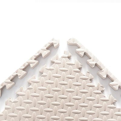 9 Tiles Interlocking Foam Mats 0.31in Thickness Foam Floor Mats for Home Gym, Fitness, Exercise Surface Protection EVA Foam Floor Padding with Border for Workout Equipment (0.31 in, White)