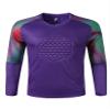 Fldy Kids Boys Soccer Jersey Goalkeeper Padded Goalie Shirt Long Sleeve Training Soccer Jersey Uniforms Purple D 11-12 Years view 1